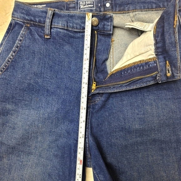 Old Navy Sky -Hi Straight Carpenter's Jeans Size 8 In Blue - Picture 5 of 15